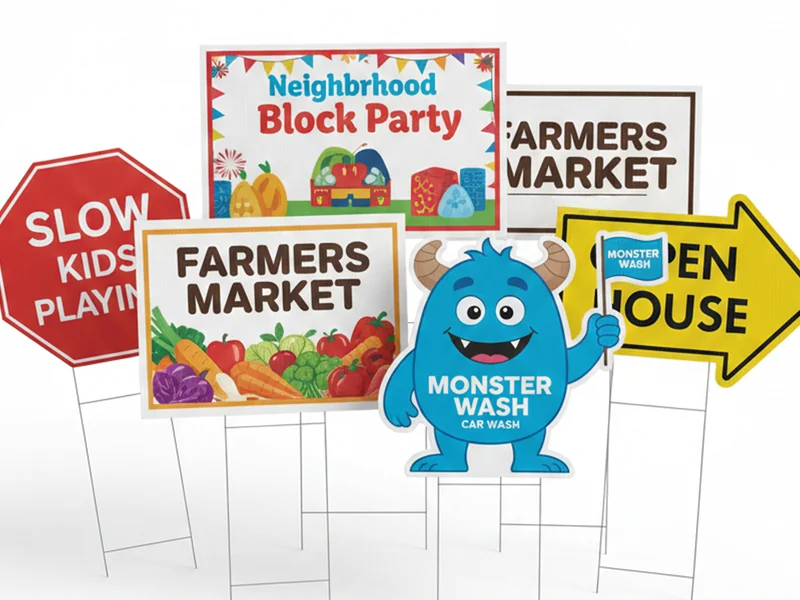 Coroplast - Die-Cut Yard Signs (2 Sided)